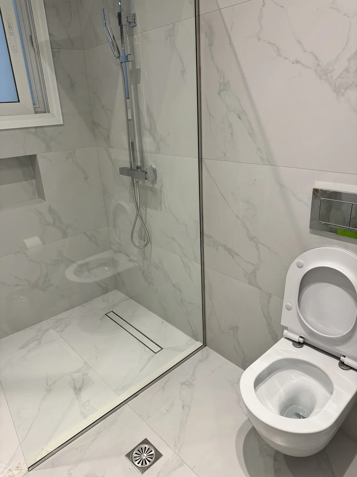 Bathroom renovation with walk-in shower in Greece