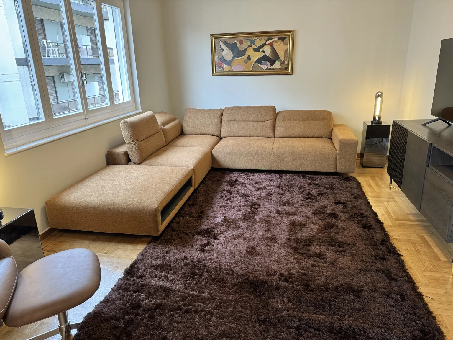 Completed living room renovation in Greece